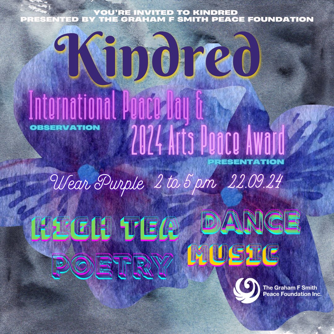 We announce the annual #Arts #Peace Award in #Adelaide. We are excited to share this year's recipient with you at this fundraising event. We hope you can make it to #Kindred on September 22! More details and booking information are here: events.humanitix.com/kindred/