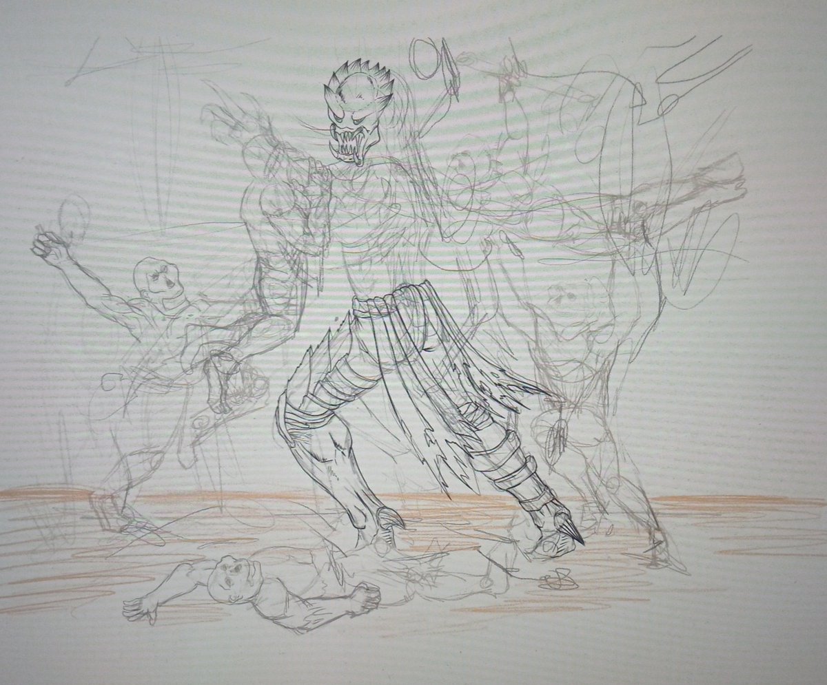 Unos Paranthropus boisei atacando a un Predator. Cosa mala eso de ver películas con gente.