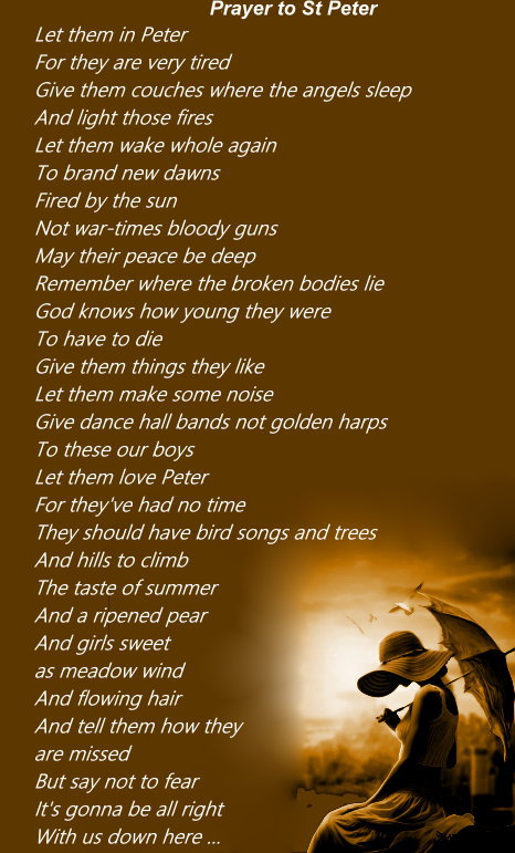 this senseless dying in a world so cold ...
