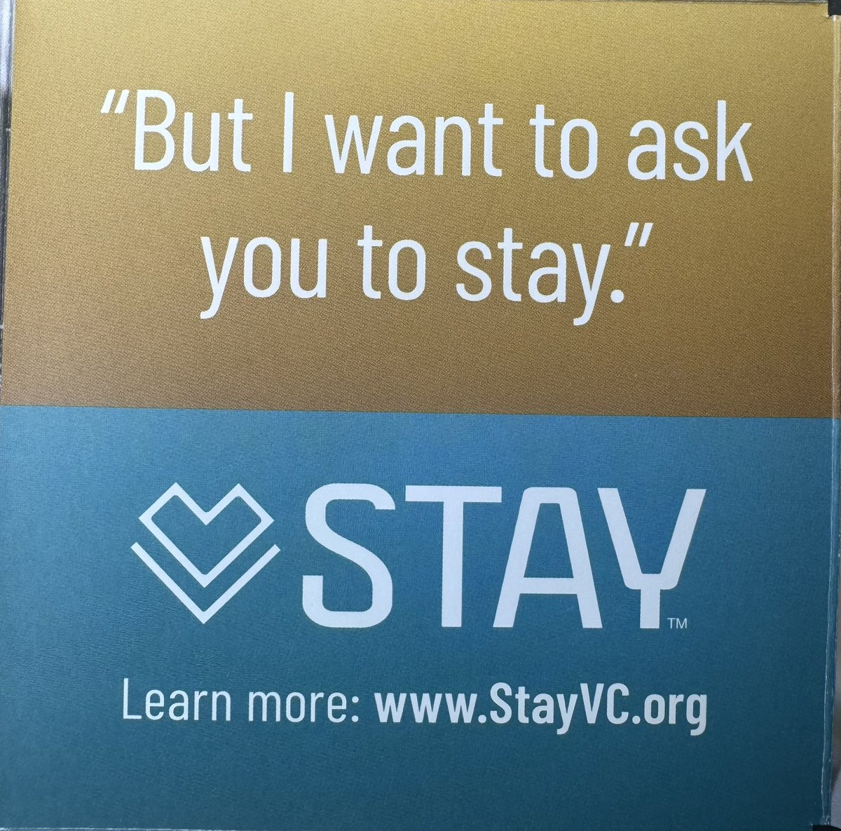 📢 September is National Suicide Prevention Month. Dial 988 for 24/7 support from trained professionals. Listen to people, learn the signs, understand how you can help. Let’s end the stigma around suicidal feelings/ thoughts. Help someone stay. StayVC.org #988