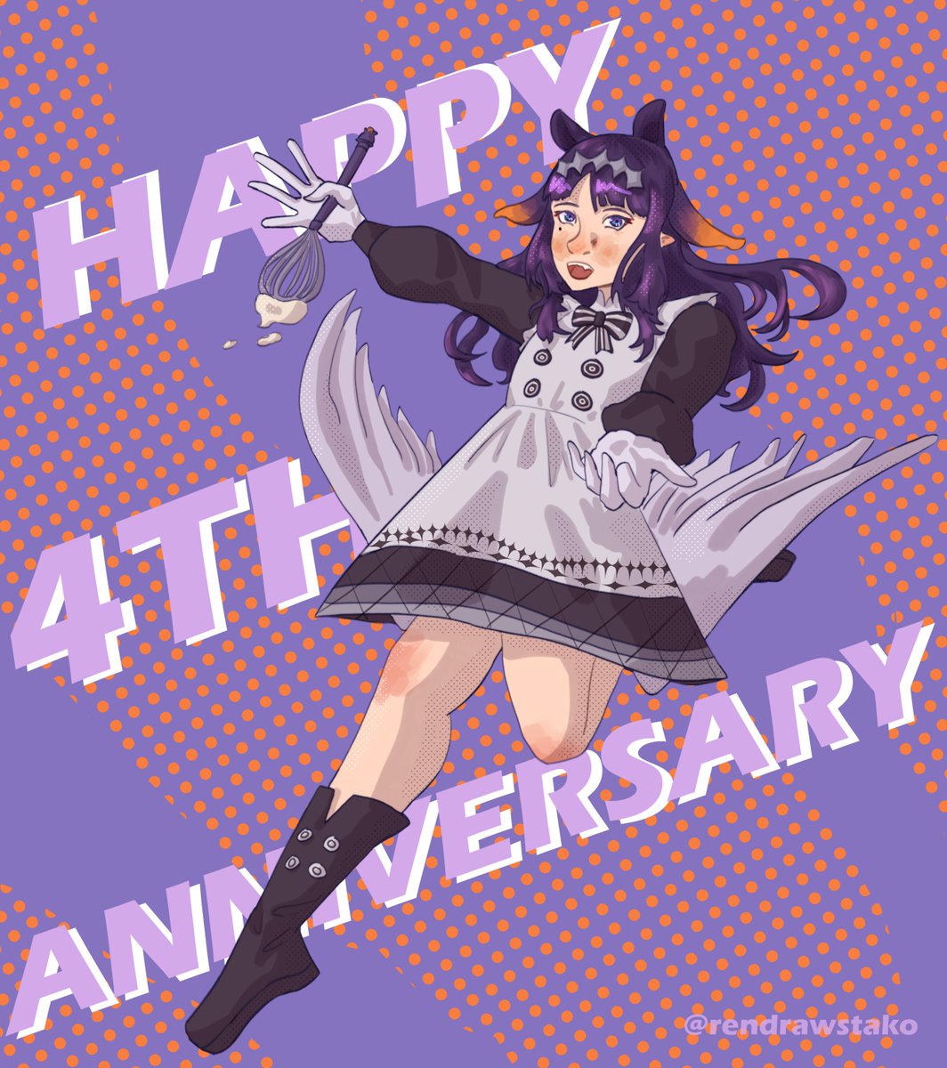 rendrawstako's tweet photo. Happy 4th anniversary Ina!! It's been a w4hnderful time 💜💜 #inART #inainainaina #myth4EVER https://t.co/EI9xdPxL6Q