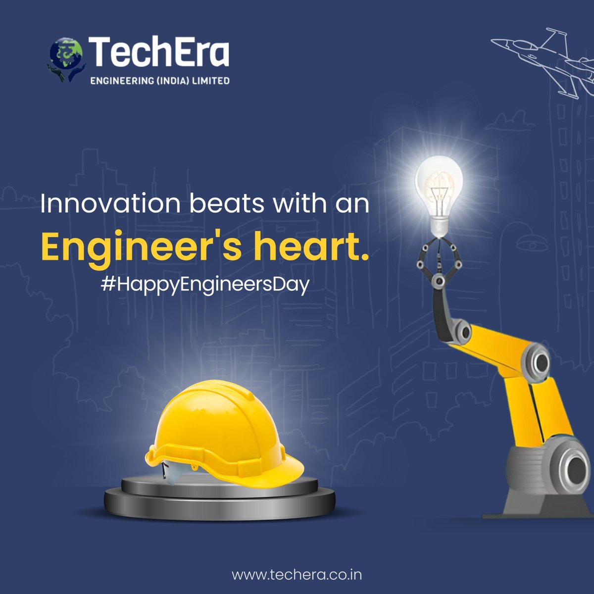 TecheraEngg's tweet image. &quot;Happy Engineers&apos; Day from TechEra! We salute the brilliant minds turning ideas into innovation and challenges into opportunities. Your dedication drives progress and shapes a better future.&quot;  #TechPatriots #techera #techeraengineering #aerospaceindustry #defense #automation