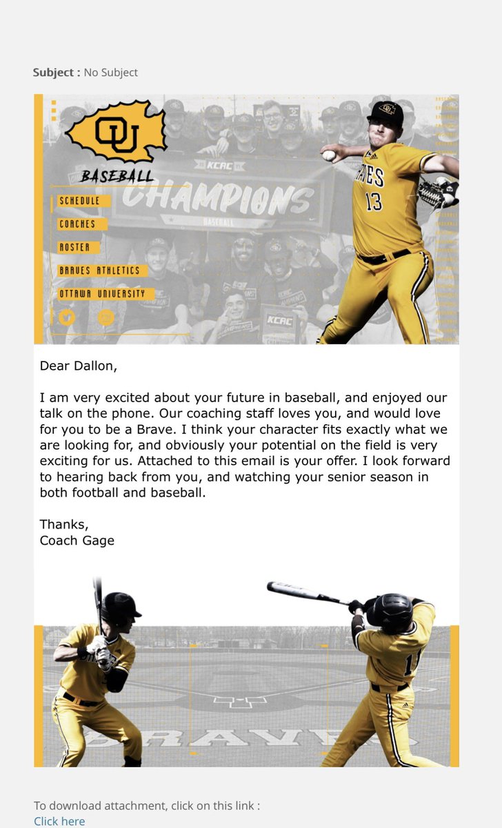 Blessed to have received another offer from Ottawa university!! #Offer #baseball #blessed