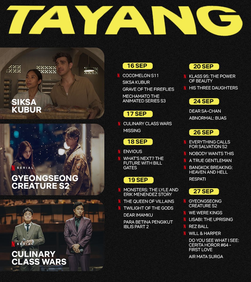 ✨SEPTEMBER CERIAAA ✨ 
Dibawa ke alam kubur sama Joko Anwar, abis itu lanjut terbang ke Seoul sama Han So-hee &amp; Park Seo-jun ngelawan para monster 👊