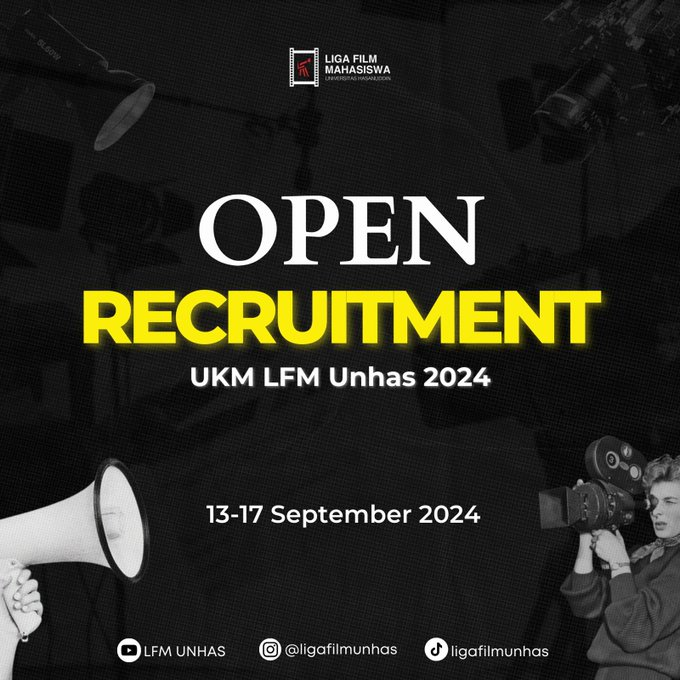 unhasfess_'s tweet photo. UH! ayoo siapa yang nyarii ukm masih buka, lfm udah buka nih! ayoo buruann daftar dan cek ig ligafilmunhas https://t.co/spkYlHTOOp
