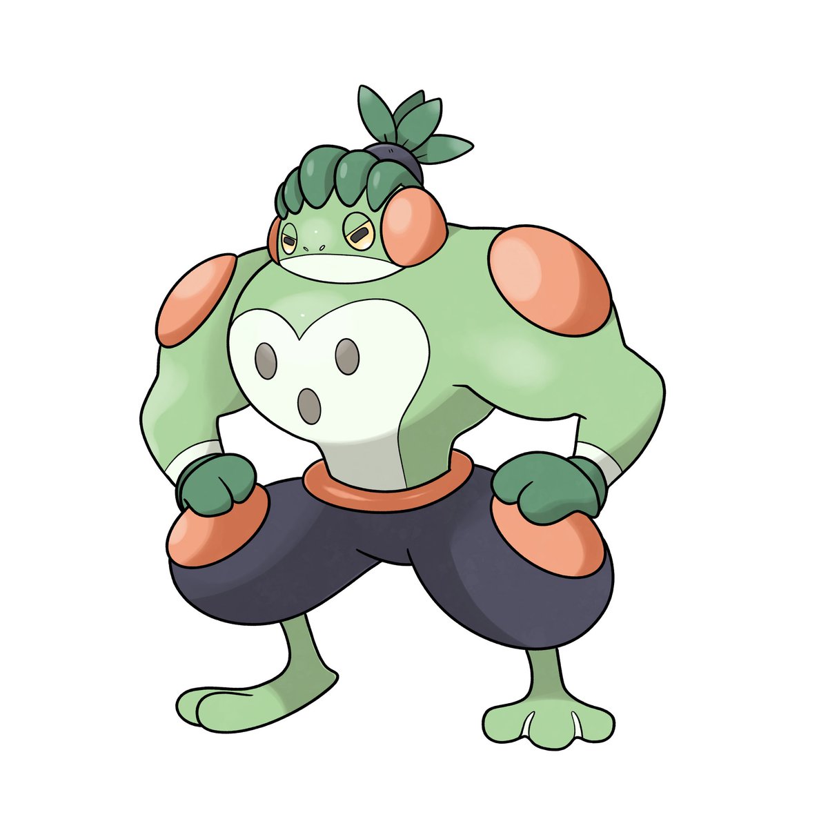 downramegas's tweet image. Mega Ribboxer, the wrestling Pokémon. A grass and fighting type Pokémon. Based on the Australian tree frog and a sumo wrestler. Originally done by instagram.com/wispiedex?igsh… and redone by instagram.com/j.leonart?igsh…