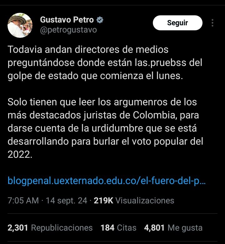 Que man tan cansón y llorón, si se comprueba que violó los topes pues los violó nada que hacer, asuma las consecuencias de creerse avispado, cual golpe de estado, deje de escribir estupideces!!
#JuicioPoliticoAPetro 
#JuicioPolíticoAPetroYA