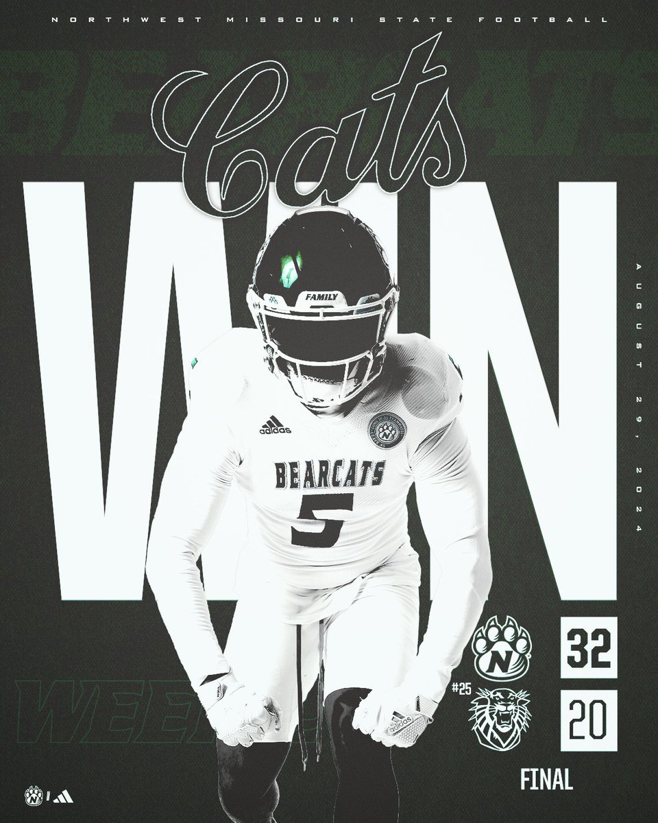 NEVER DOUBT THE 'CATS‼️

Northwest takes down No. 25 Fort Hays State, 32-20, on an electric night at Bearcat Stadium. 

Ruhnke went 33-of-41 for 273 yards and 2 TD's. With 33 completions, Ruhnke ties for the second-most completions in a game by a Bearcat QB. 

#OABAAB
