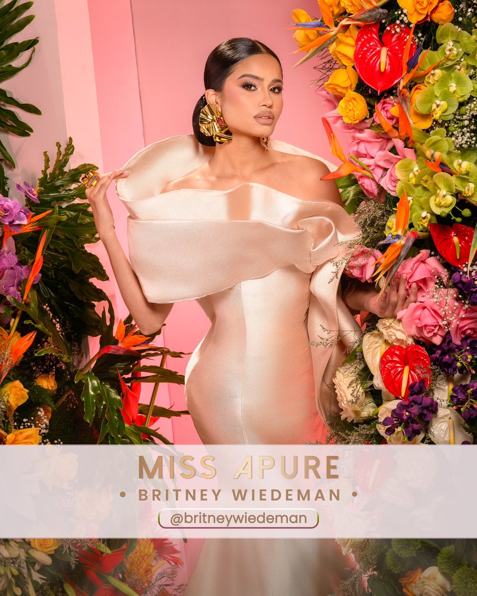 MissVzla's tweet photo. La riqueza natural de Venezuela florece con la elegancia de Britney Wiedeman, nuestra #MissApure. 🌿✨ ¡Belleza, paraíso exótico y vida silvestre unidos en la #TemporadaMissVenezuela2024! 👑🌸 https://t.co/lBprcPF7hH
