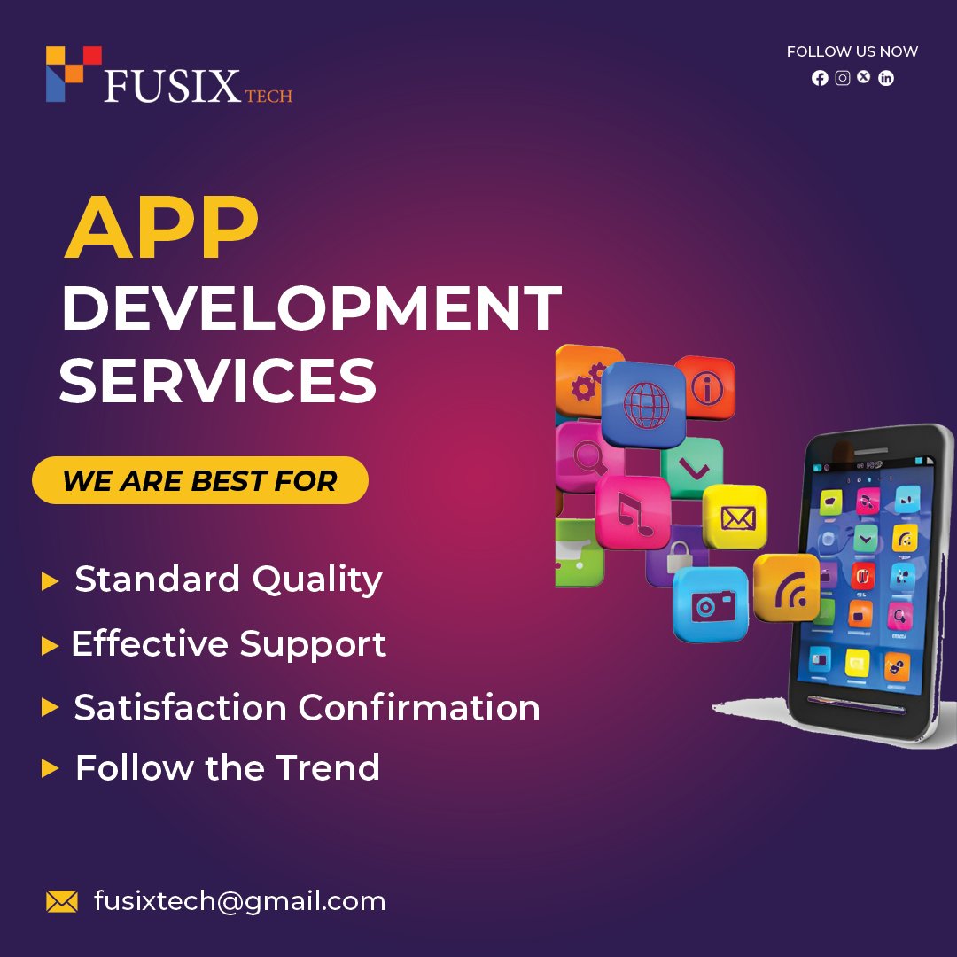 FusixTech's tweet image. Empowering Businesses with Cutting-Edge Apps
#AppDevelopment #MobileAppDevelopment #CustomApps
#TechInnovation #SoftwareSolutions #DigitalTransformation
#GlobalTech #AppDesign #UserExperience #BusinessApps
#AppDevelopers #TechServices #MobileTechnology
#CustomSoftware #Tech4All