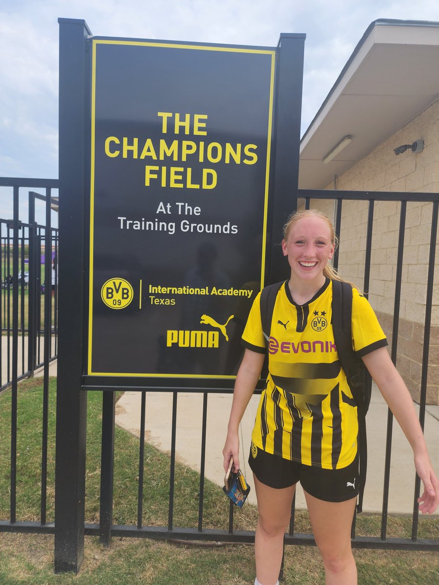 MaeveThompson08's tweet photo. All smiles after scoring my first goal of the season today against Capital City!  Add in another great score from @Kayla7Ab and this team is starting to find our groove... @bvbiantx @BVB07GA @ImYouthSoccer @GAcademyLeague https://t.co/o3fd9n6sk4