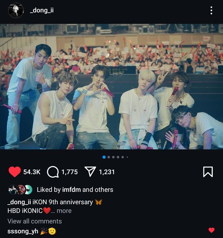 jiwonscherry's tweet photo. yunhyeong didnt make post but he went left a comment on donghyuk post "🎉🫡" and liked bobdongchan's ig posts🥹 
thats probably he's still under military training https://t.co/jnLUjbelHB