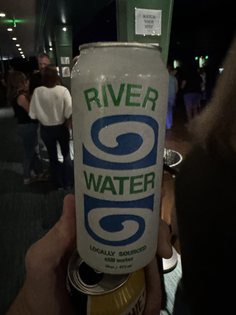 JoshuaPeed's tweet photo. @ValAirBallroom doesn’t sell water, only literal river water in a can. Asked for iced tap water and was told I can fill up a cup in the bathroom if I’d like. @RobSandIA @WDMPolice this can’t possibly be legal right? https://t.co/DthXzkle4F