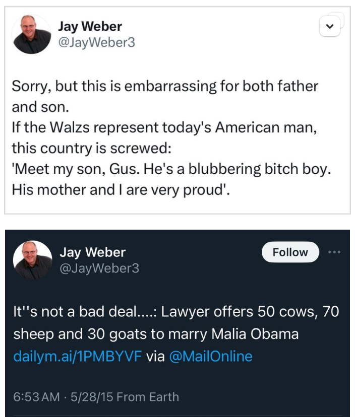 TWTThisIsNow's tweet photo. @newstalk1130 Sorry @newstalk1130, but this is embarrassing for both you and @iHeartRadio.
If you have any decency standards you will fire blubbering bitch boy @JayWeber3 for repeatedly publicly mocking innocent children.
#FireJayWeber https://t.co/yVdWz9Extq