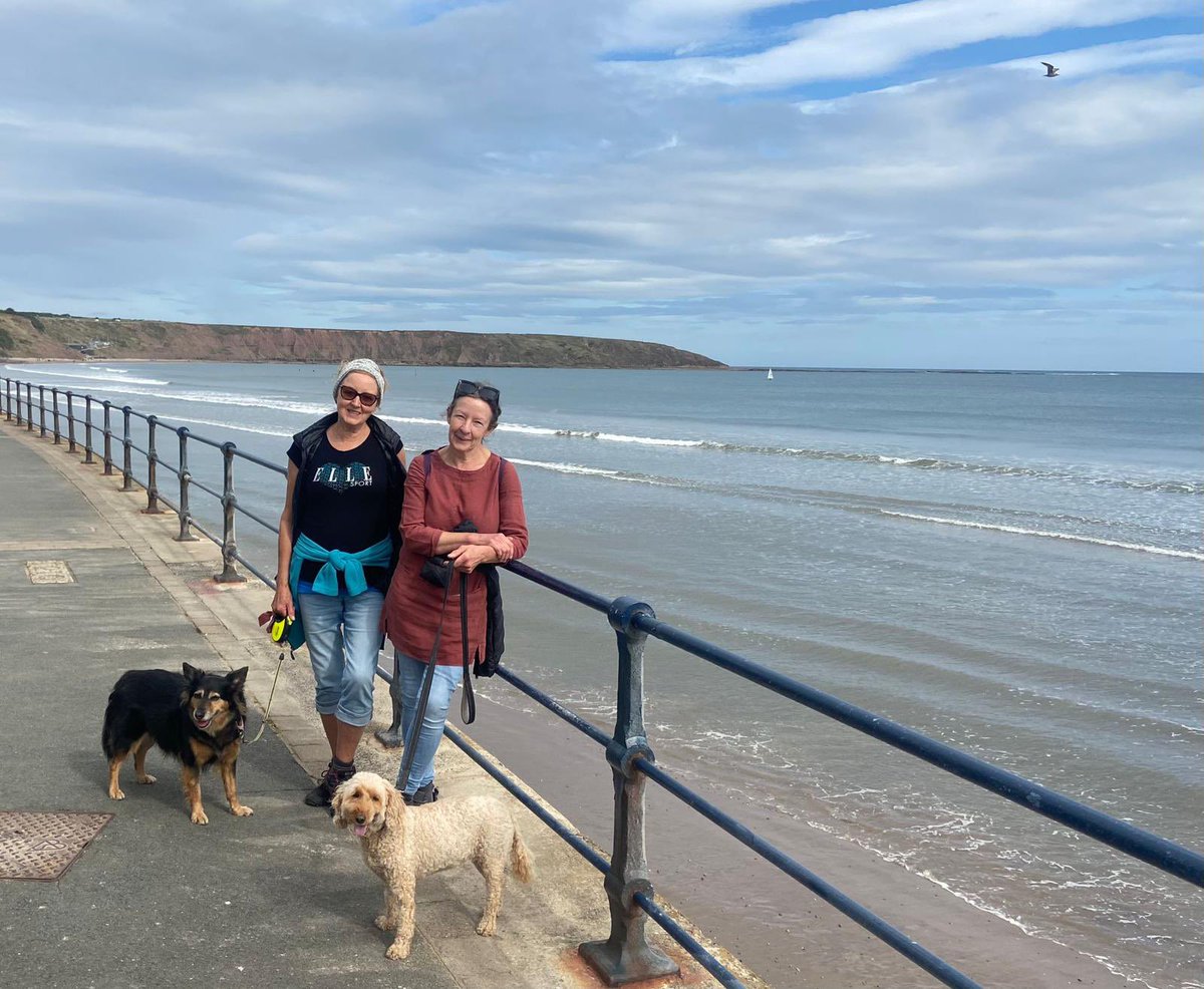 Nice walk at the seaside with my sister. Our dogs have a strange agreement to say hello and then spend the rest of the day ignoring each other.