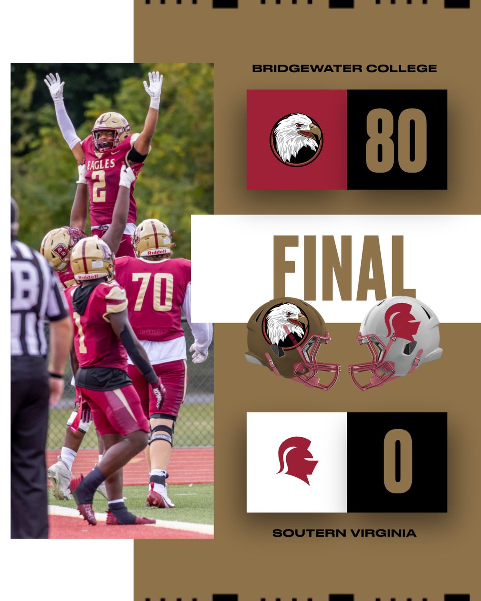 Bridgewater Eagles (@bcathletics) on Twitter photo HISTORIC DAY AT JOPSON 🏈
<a href="/BH2OFootball/">Bridgewater Football</a> sets a program record in an 80-0 shutout of SVU in the home opener
#BleedCrimson #GoForGold HISTORIC DAY AT JOPSON 🏈
<a href="/BH2OFootball/">Bridgewater Football</a> sets a program record in an 80-0 shutout of SVU in the home opener
#BleedCrimson #GoForGold