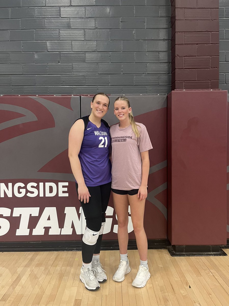 Emma Haren’s Morningside volleyball team edged Alicia Brandt’s Waldorf squad in five sets today.