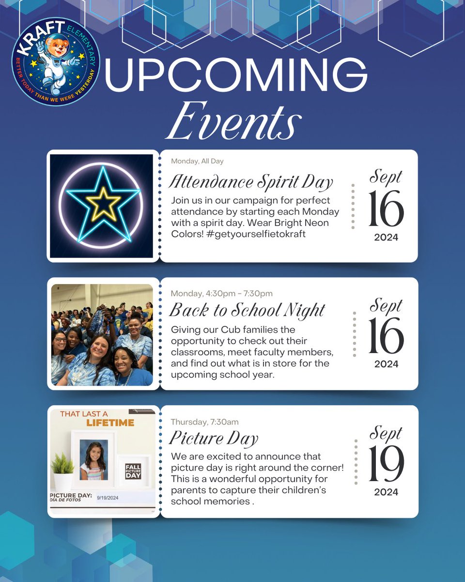 KraftES1's tweet photo. “Keeping you in the know” 💙🐾 #WeAreHCS #kraftcubs #cublife #cbnation #upcomingevents #keepingyouintheknow https://t.co/3cKuqG1Dy6