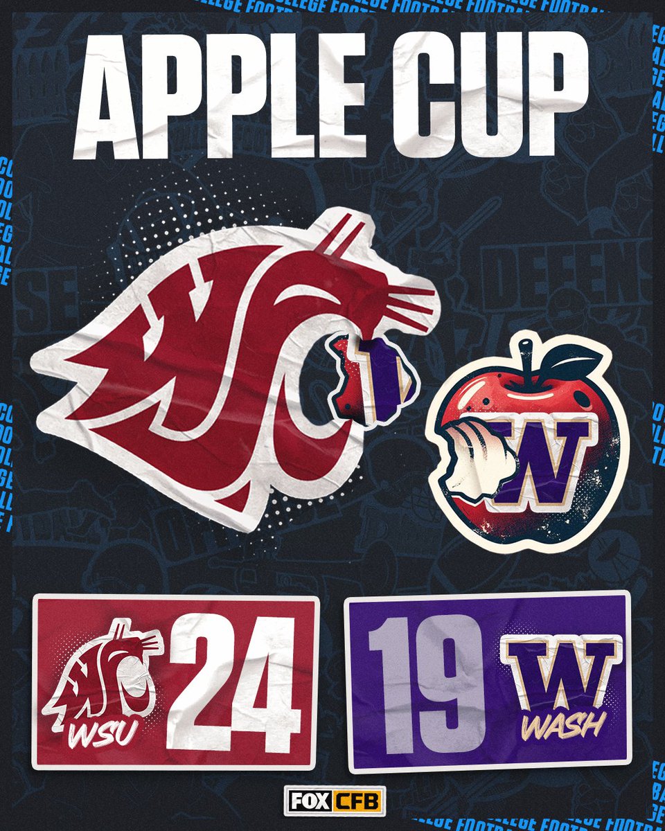 APPLE CUP WINNERS 🍎🏆

<a href="/WSUCougarFB/">Washington State Football</a> had too much of a bite for Washington 😤