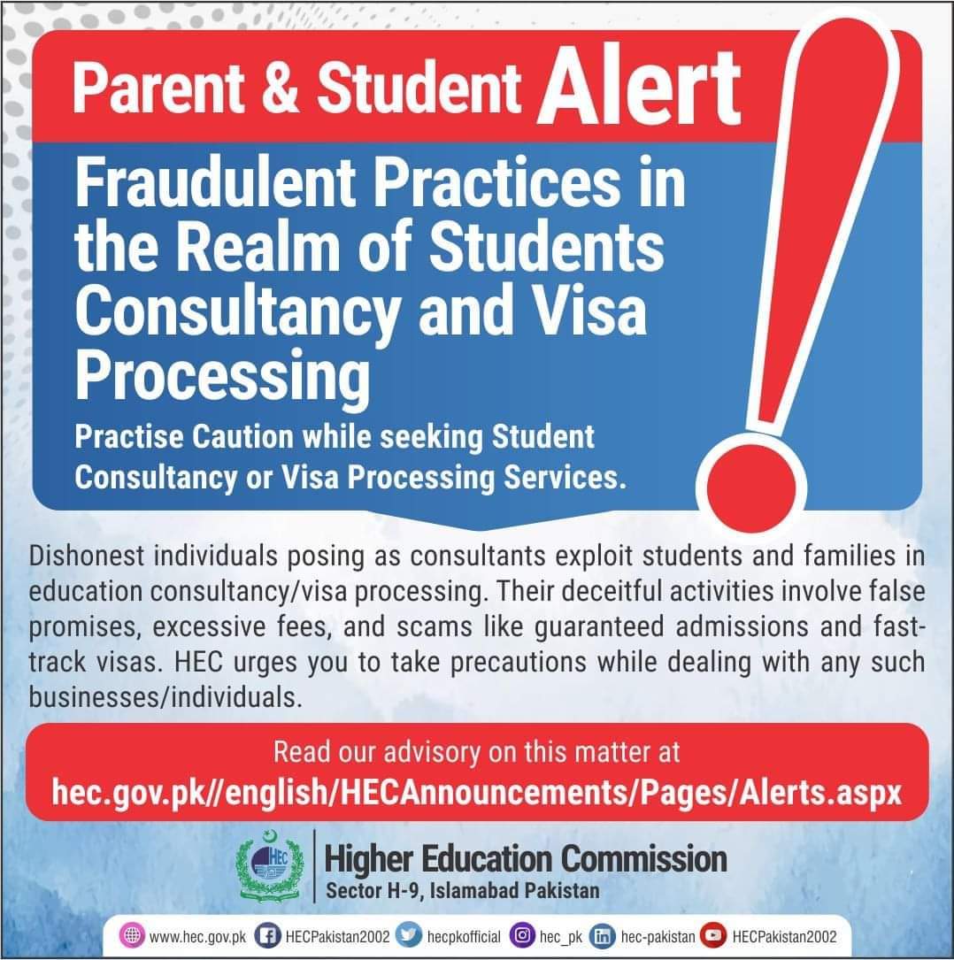 Beawere all those who are Misleading our Students and Pakistani Workers involved in Fraudulent Paractices in the Realm of Students Consultancy and Visa Processing