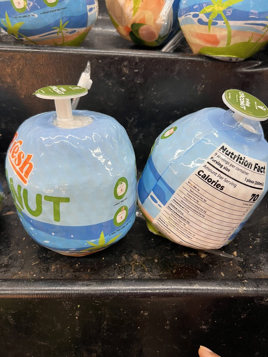 SalMarcuz's tweet photo. Amazing innovation! Lesson in entrepreneurship. This smart coconut is a $1 more than a regular coconut https://t.co/8Kv6yeQlhX