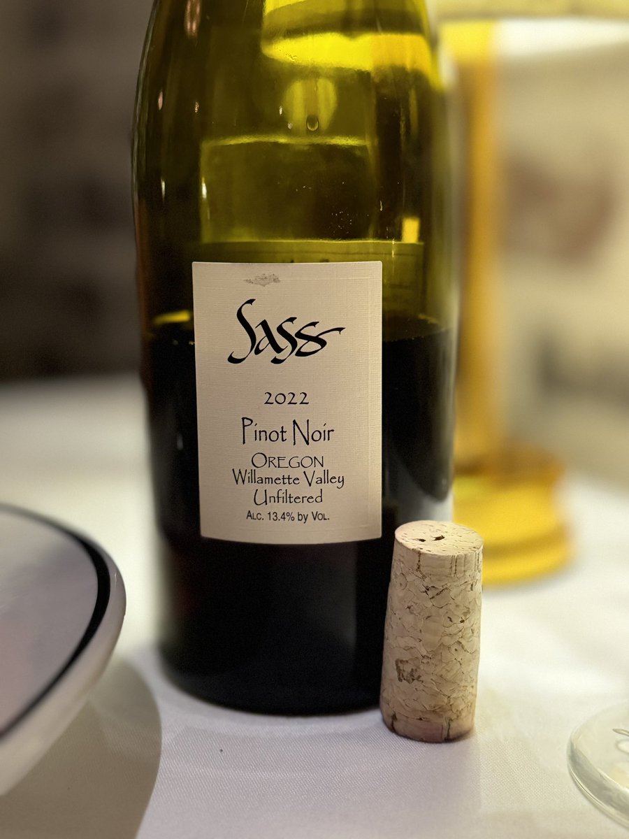 Enjoyed this lovely 2022 Sass Pinot Noir last night at Oak Steakhouse Charleston, SC celebrating another turn around the sun! 
@sasswinery1
<a href="/oaksteakhouse/">oak steakhouse</a>
#charleston
#wine