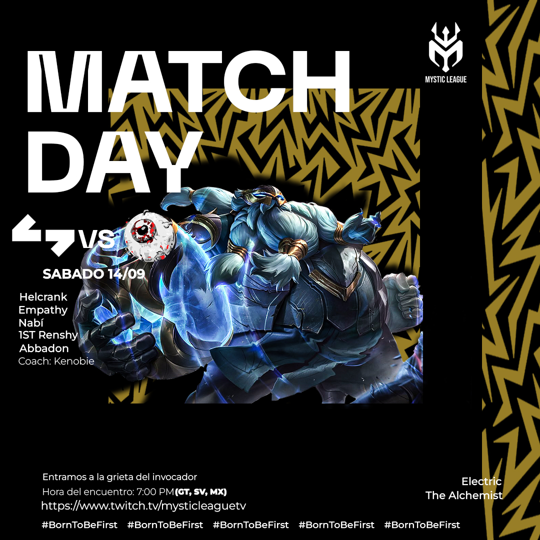 Hoy tenemos un juego que ganando aun nos deja con el sueño de obtener más victorias para seguir avanzando en la liga.

Sabemos que será un partido complicado, pero sentimos que venimos con las ganas al 100%

Pasen a apoyarnos #GO1ST 
twitch.tv/mysticleaguetv