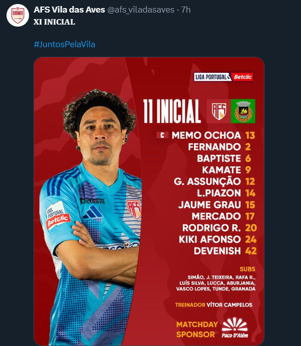 &iquest;Como le ir&aacute; a Memo Ochoa en la liga portuguesa? https://t.co/v02V3RwKwj<a href="/tag/zedillo"class="tags"><span>#zedillo</span></a>