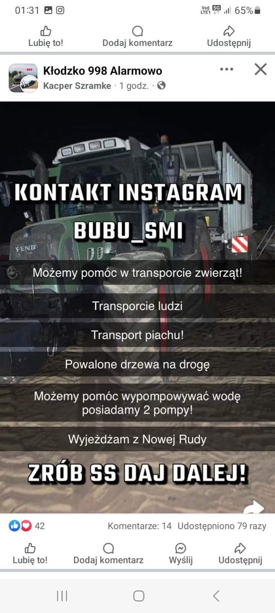 NowakPiotrPL's tweet photo. PROŚBA O RT!!! #Powodź #klodzko #nowaruda https://t.co/49WESJ1Rol