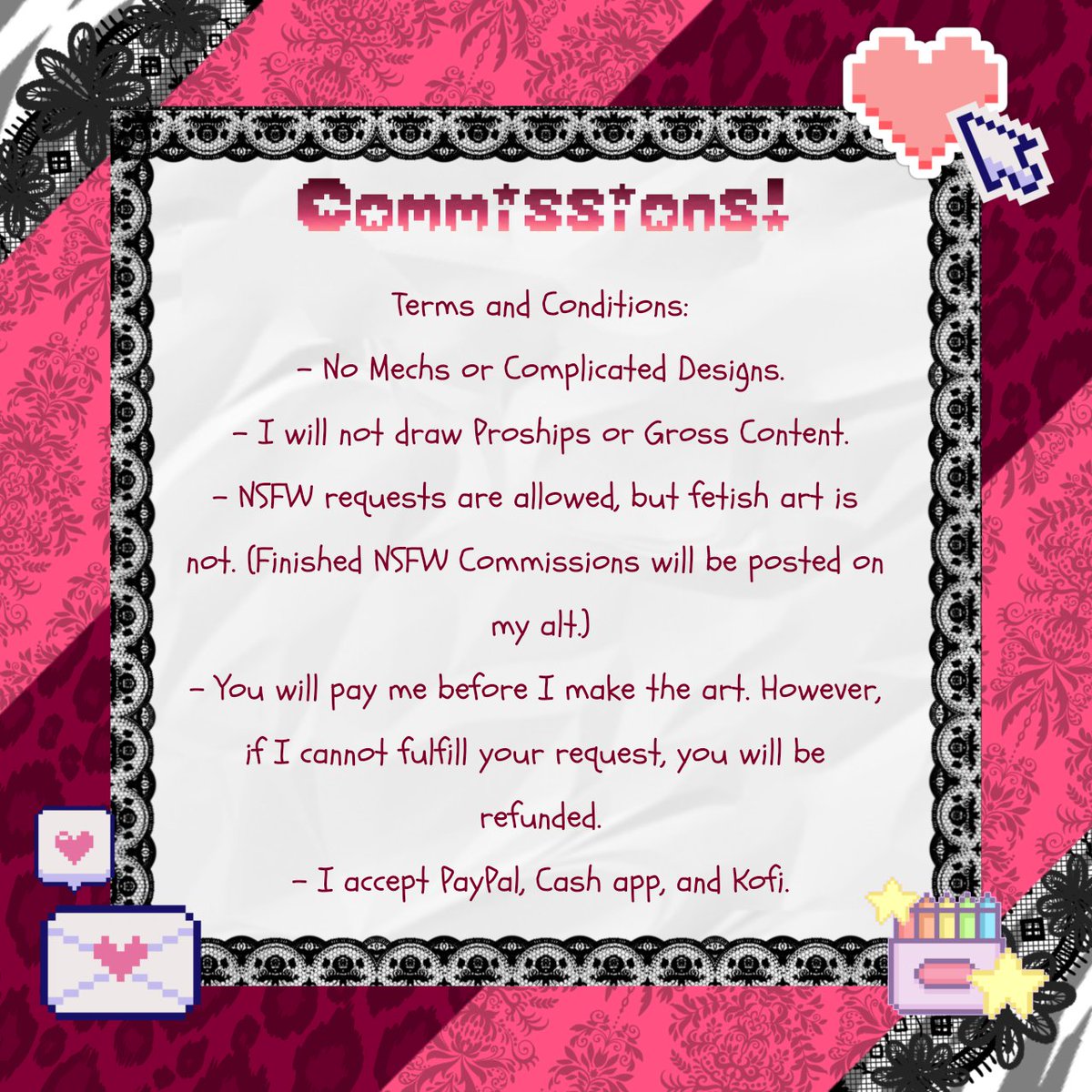 MiniCorruption's tweet photo. New Commission Sheet!

#commissionsopen #artcommissions https://t.co/baQpoIAUfj