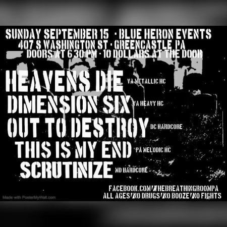 TOMORROW WE ROCK WITH <a href="/HeavensDie/">Heavens Die</a> IN GREENCASTLE PA