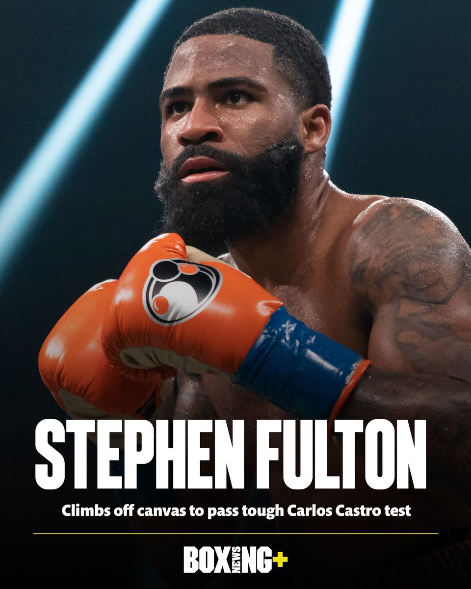 BoxingArab's tweet photo. 𝗙𝘂𝗹𝘁𝗼𝗻 𝗯𝗮𝗰𝗸 𝘁𝗼 𝘄𝗶𝗻𝗻𝗶𝗻𝗴 𝘄𝗮𝘆𝘀 🇺🇸
ستيفن فولتون يتعافى بعد السقوط في الجولة الخامسة ليتغلب على كارلوس كاسترو في قتال عنيف في لاس فيغاس.
النتائج: 94-95، 96-93 و95-94
#CaneloBerlanga | #FultonCastro https://t.co/iuxG2FmbJe