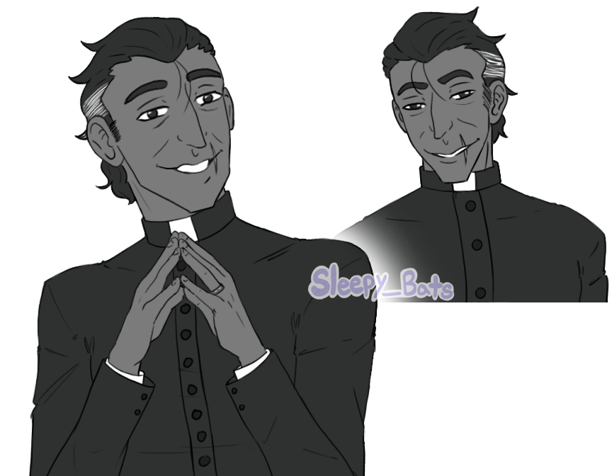 _SleepyBats_'s tweet photo. My boy, Alonso. A (con)man of the cloth and also Ricky's dad! https://t.co/aJs0tfCTM6