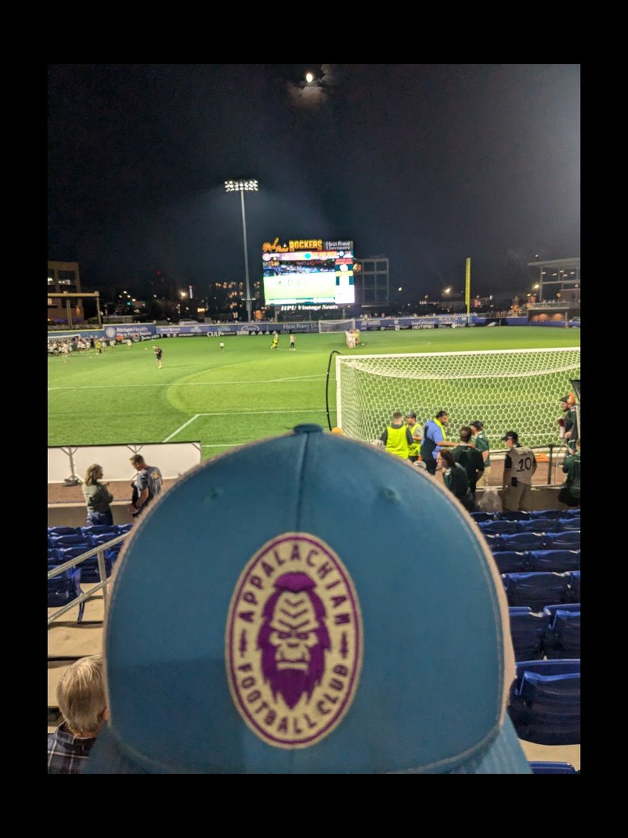 pod_nc's tweet photo. Live soccer! @CarolinaCore_FC game sporting my @AppalachianFc hat https://t.co/RGCSonaKdN