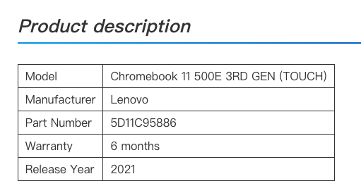 DaMingHong's tweet photo. LCD TOUCH ASSEMBLY FOR LENOVO CHROMEBOOK 11 500E 3RD GEN (TOUCH)
This extended battery life is ideal for users who are constantly on the move and need a reliable computing solution to support their busy lifestyles.
#ChromebookLCDs #LCDPanels #ACAdapters https://t.co/m6fkvV1VlN https://t.co/4kgZGCxlHm