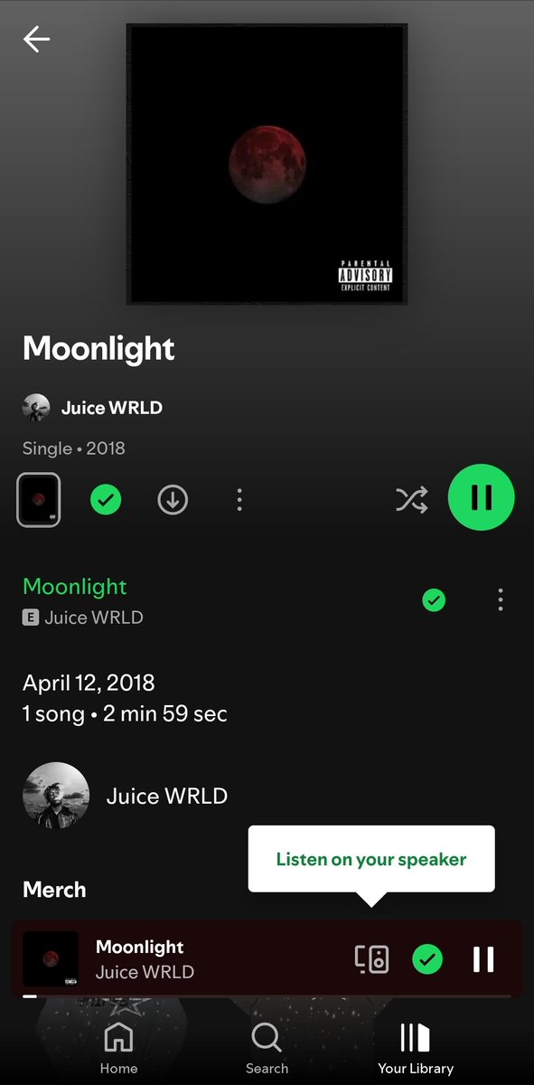 Moonlight is now open on Juice WRLD's Spotify account.

This single was uploaded the showing date but the song was never playable.

Could this hint as a release of 999 EP on all streaming platforms?