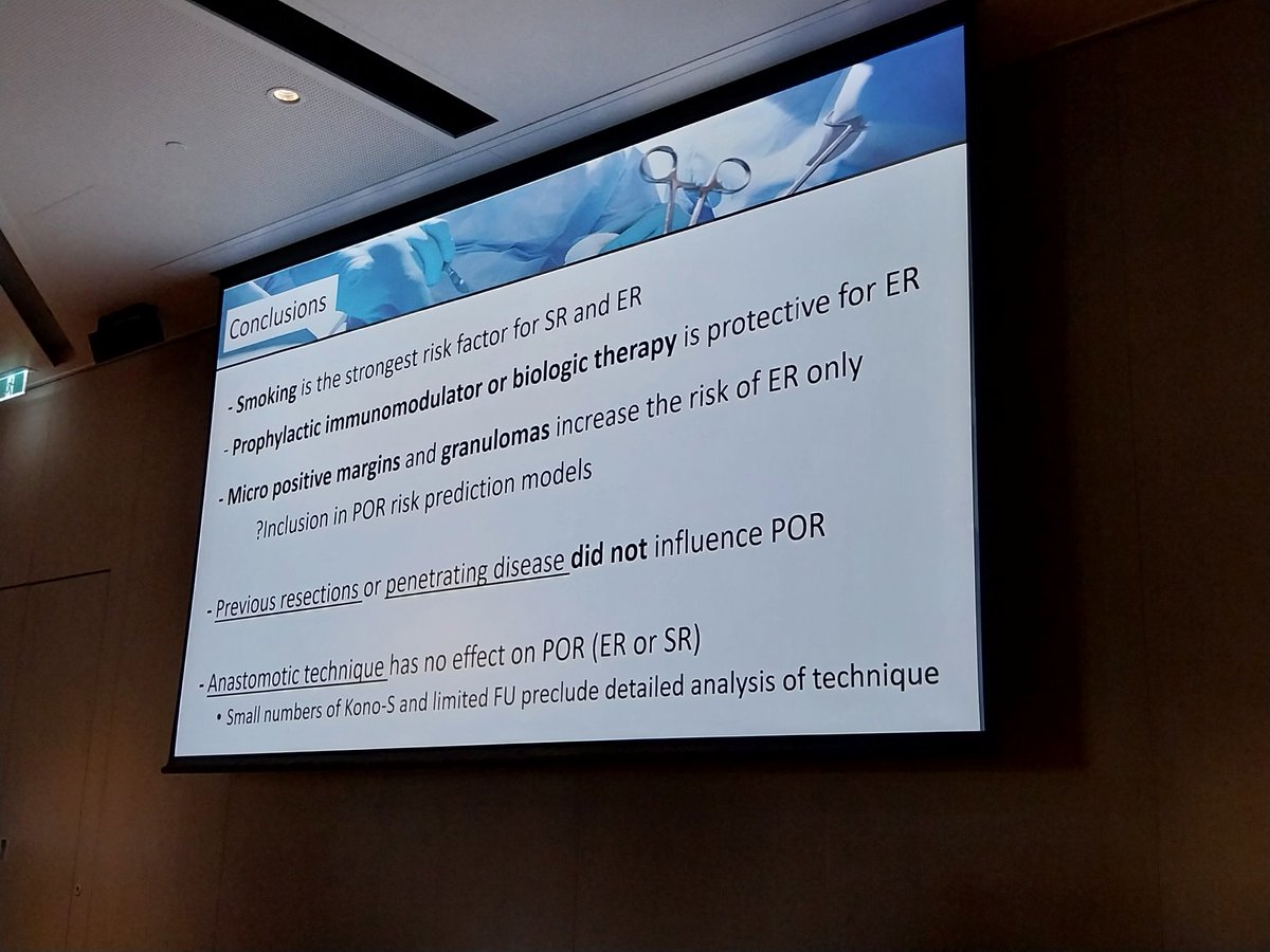 ANZIBDC's tweet image. Thanks Dr Hugh Giddings for presenting the results of the PORSCIA study looking at Post operative recurrence and outcomes following Crohn's ileocolic resection. Great collaborative study across Australia.