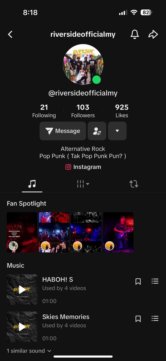 setel ✅
dah ada lagu kitaorang kat profile tiktok.