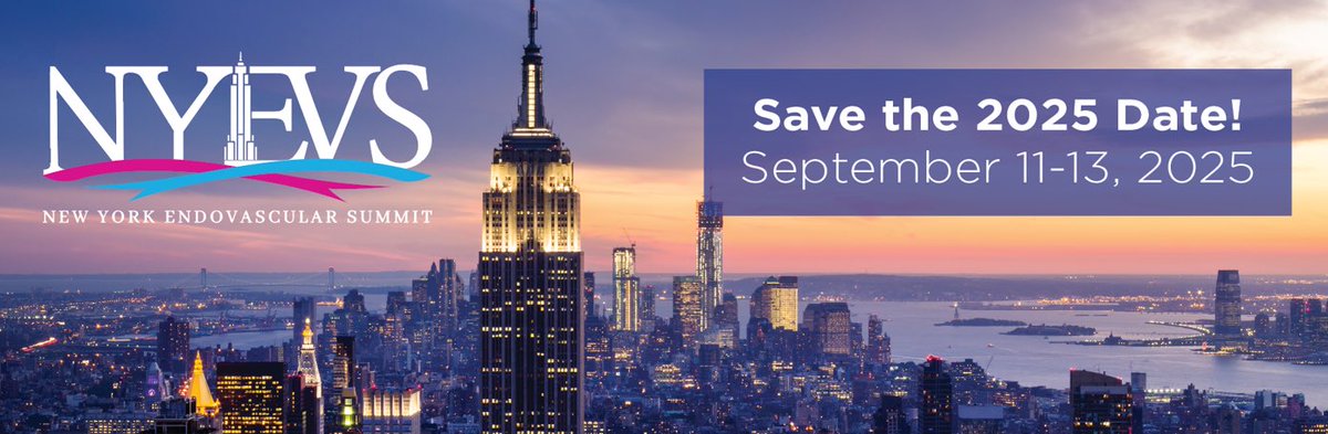Don’t forget to save the date for the next NYEVS Conference! 

📣 September 11 - 13 2025!

👉 Stay up to date at nyevs.org

#cardiology #interventionalcardiology #peripherialarterialdisease #mountsinai #mountsinaifusterheart #endovascular #PAD #NYEVS24