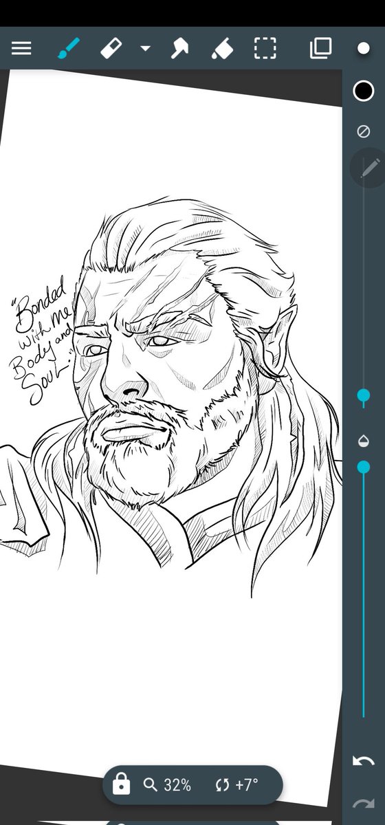 Kayla_OTT1993's tweet photo. Halsin with a beard has come to my attention and I *needed* to draw it ~now~ 
#Halsin #BaldursGate3 https://t.co/dOsjE3fh9f