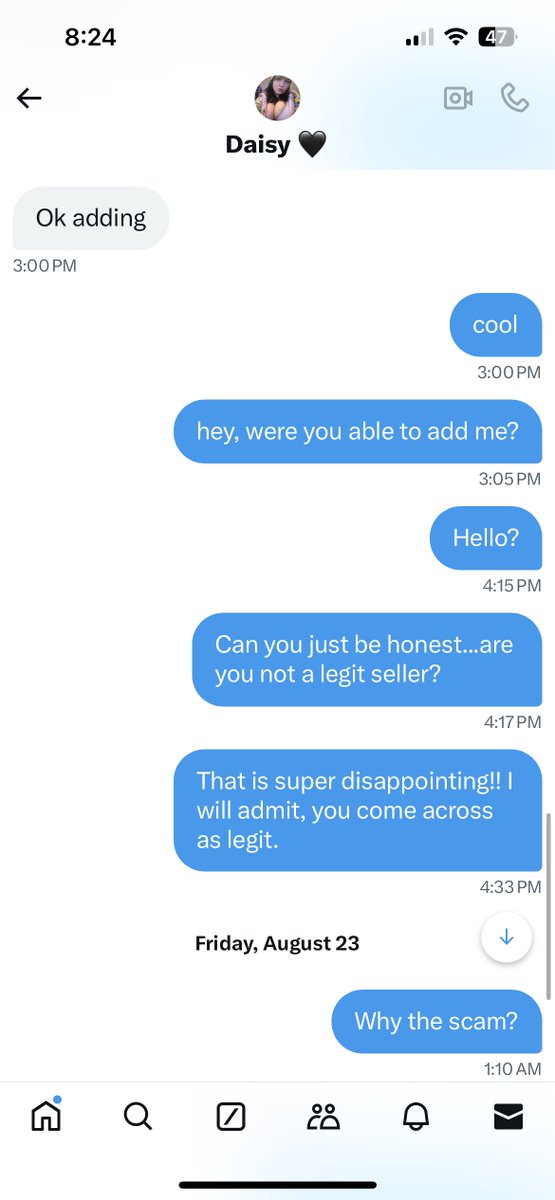 DavidB13436's tweet photo. @Bustydaisy02  is a SCAMMER. Beware. Really thought she was legit but blocked me after sending money. #BUYINGCONTENT #SellingContent https://t.co/3B60GVFCBL