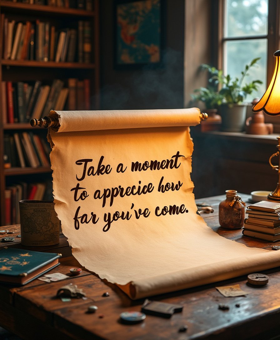 Take a moment to appreciate how far you've come.#JoyfulLiving #Gratitude