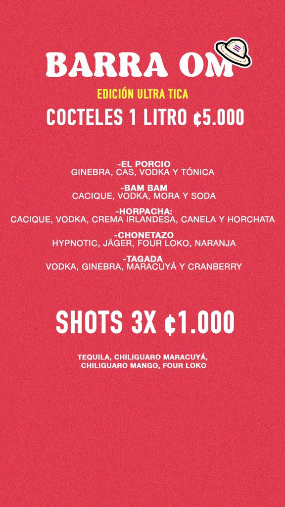 El día de hoy contaremos con estos tragos, cortesía de la barra Open Mind <a href="/BeOpenMindClub/">La Barra OM</a> ❤️‍🔥
Cuál se van a tomar hoy?