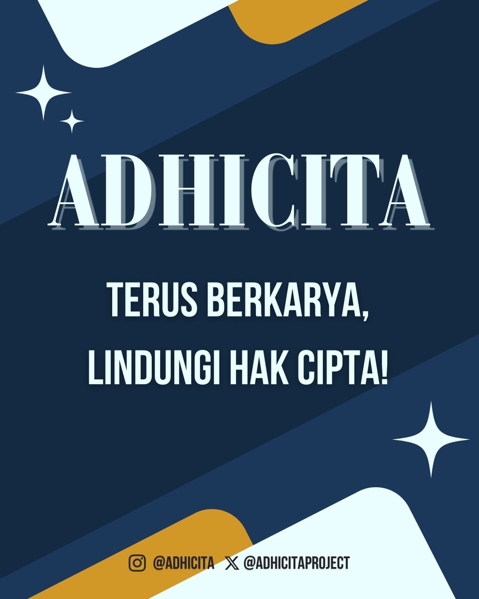 AdhicitaProject's tweet photo. Gimana, #CiptaSquad ?🧐

Hak cipta tentu menjadi hal yang dapat terbilang urgensi di masa kekinian, loh! Maka dari itu.....

Mari kita bersama-sama #TerusBerkaryaLindungiHakCipta dengan @AdhicitaProject ! 🖌⚖ https://t.co/IYIhtd1d6c