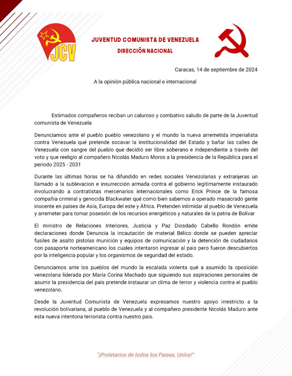 PARTIDO COMUNISTA DE VENEZUELA tweet media