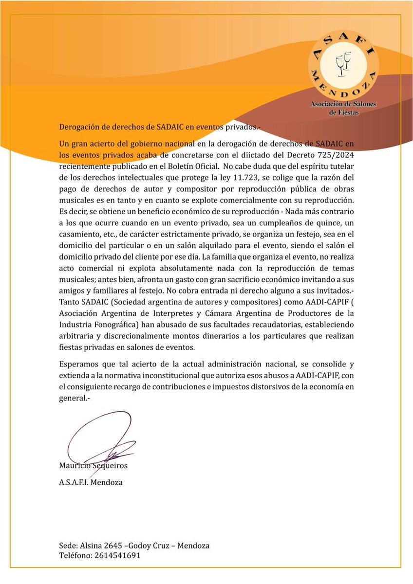 ASAFI MENDOZA (Asociación de salones de Fiestas) tweet media