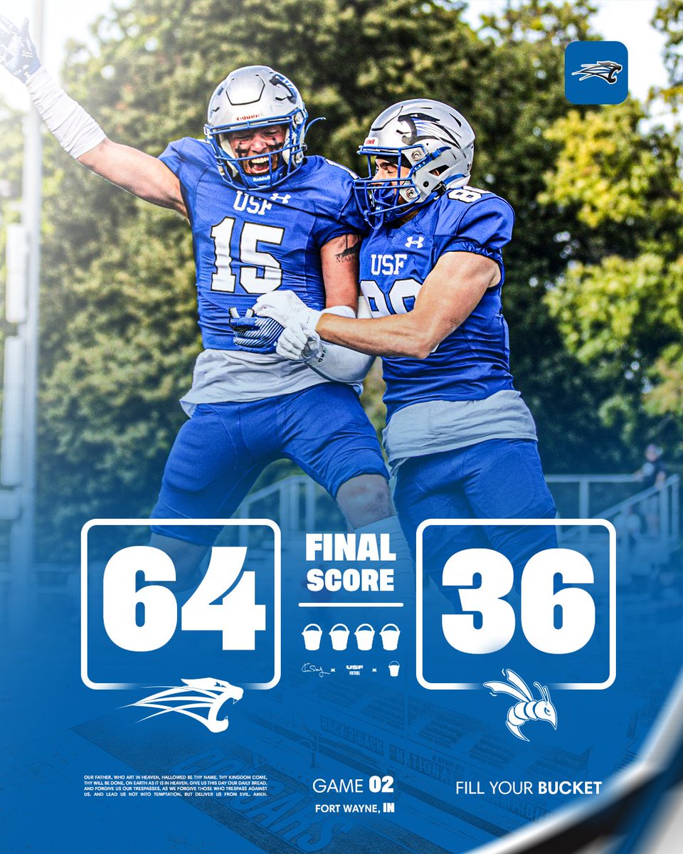 Overcame, conquered, that's a W!

Next week: We are back at Bishop D'arcy Stadium at 1:00 PM vs. Siena Heights.

#GoCougs🐾