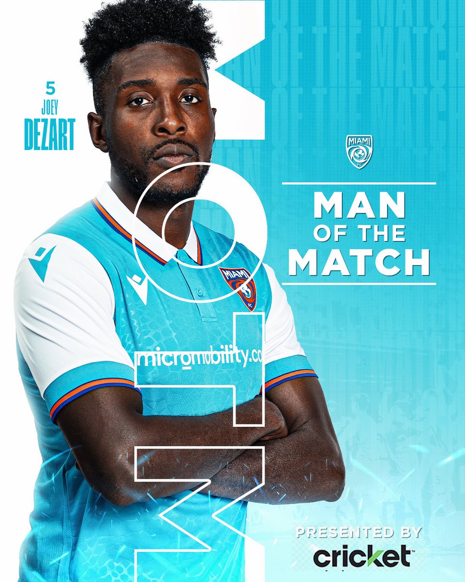 MOTM going to Joey Dezart for tonight’s match

pres. by <a href="/Cricketnation/">Cricket Wireless</a> 

#MIAvHFD #vamosmiami