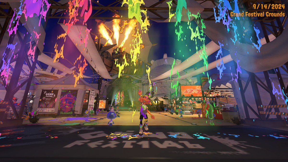 Antonio_Ode's tweet photo. De toda la franquicia Splatoon, este evento se ha convertido en un: "sólo tenías que estar allí". #GrandFestival #Splatoon3 https://t.co/3lQRwhRCm0