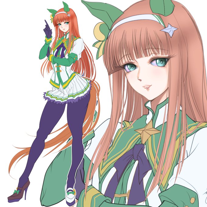 サイレンススズカさん (描きかけ・・) #あなたのみどり色の作品を見せてください 